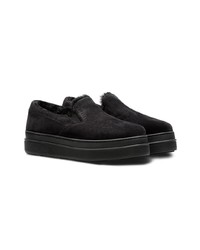 schwarze Slip-On Sneakers aus Wildleder von Prada