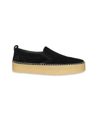 schwarze Slip-On Sneakers aus Wildleder von Burberry