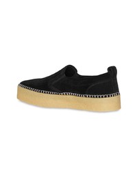 schwarze Slip-On Sneakers aus Wildleder von Burberry