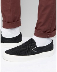 schwarze Slip-On Sneakers aus Wildleder von Vans
