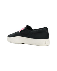 schwarze Slip-On Sneakers mit Blumenmuster von Y-3