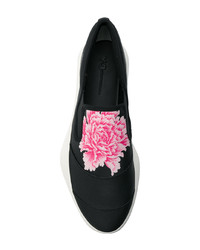 schwarze Slip-On Sneakers mit Blumenmuster von Y-3