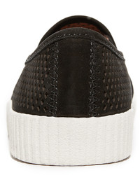 schwarze Slip-On Sneakers mit geometrischem Muster von Frye