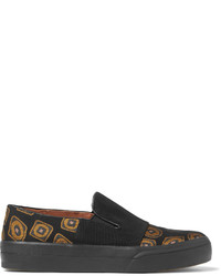 schwarze Slip-On Sneakers mit geometrischem Muster von Dries Van Noten