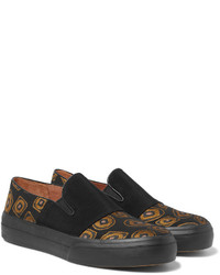 schwarze Slip-On Sneakers mit geometrischem Muster von Dries Van Noten