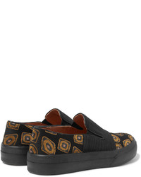 schwarze Slip-On Sneakers mit geometrischem Muster von Dries Van Noten