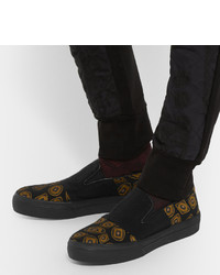 schwarze Slip-On Sneakers mit geometrischem Muster von Dries Van Noten