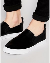 schwarze Slip-On Sneakers von Asos