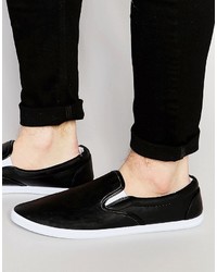 schwarze Slip-On Sneakers von Asos