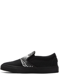 schwarze Slip-On Sneakers von Marcelo Burlon County of Milan