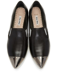 schwarze Slip-On Sneakers von Miu Miu