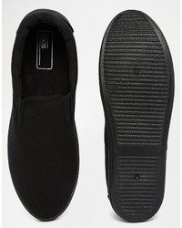 schwarze Slip-On Sneakers von Asos