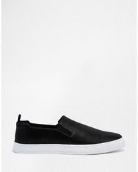 schwarze Slip-On Sneakers von Asos