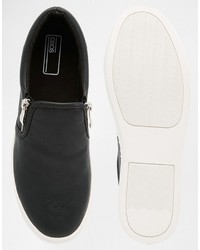 schwarze Slip-On Sneakers von Asos