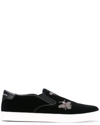 schwarze Slip-On Sneakers von Dolce & Gabbana