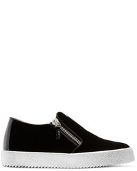 schwarze Slip-On Sneakers von Giuseppe Zanotti