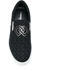 schwarze Slip-On Sneakers von DSQUARED2