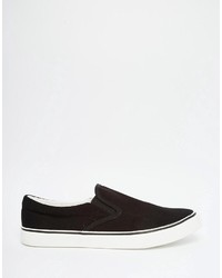 schwarze Slip-On Sneakers von Brave Soul