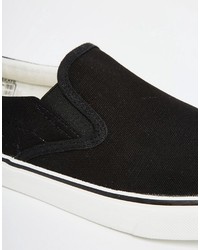 schwarze Slip-On Sneakers von Brave Soul