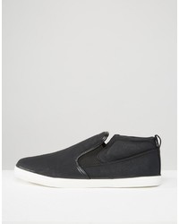 schwarze Slip-On Sneakers von Brave Soul