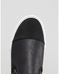 schwarze Slip-On Sneakers von Brave Soul