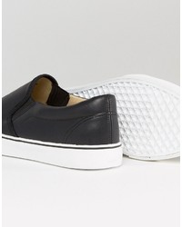 schwarze Slip-On Sneakers von Brave Soul