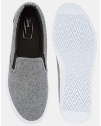 schwarze Slip-On Sneakers von Asos