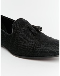 schwarze Slipper mit Quasten mit Schlangenmuster von Asos