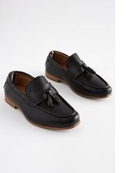 schwarze Slipper mit Quasten von next