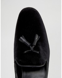 schwarze Slipper mit Quasten von Asos