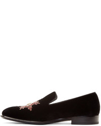 schwarze Slipper von Alexander McQueen