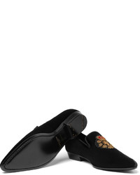 schwarze Slipper von Saint Laurent