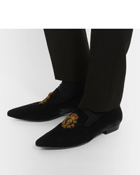 schwarze Slipper von Saint Laurent