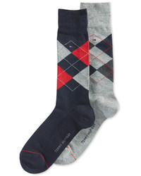 schwarze Socken mit Argyle-Muster