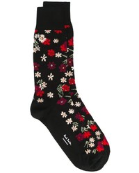 schwarze Socken mit Blumenmuster von Paul Smith