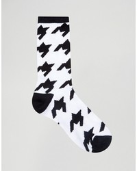 schwarze Socken mit Hahnentritt-Muster von Asos