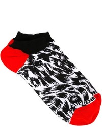 schwarze Socken mit Leopardenmuster