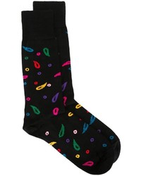 schwarze Socken mit Paisley-Muster von Paul Smith