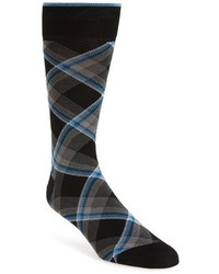 schwarze Socken mit Schottenmuster