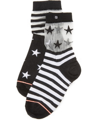 schwarze Socken mit Sternenmuster