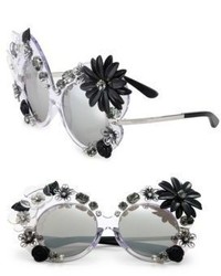 schwarze Sonnenbrille mit Blumenmuster