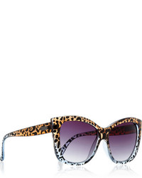 schwarze Sonnenbrille mit Leopardenmuster von Le Specs