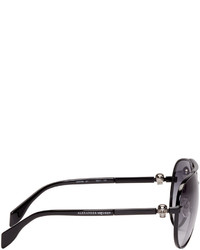 schwarze Sonnenbrille von Alexander McQueen