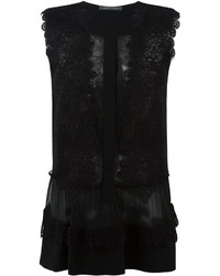 schwarze Spitze Bluse von Alberta Ferretti