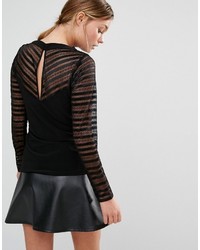 schwarze Spitze Bluse von Coast