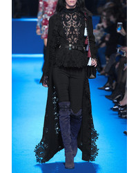 schwarze Spitze Bluse von Elie Saab