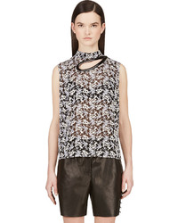 schwarze Spitze Bluse von Christopher Kane