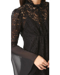 schwarze Spitze Bluse von Rachel Zoe