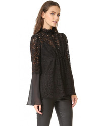 schwarze Spitze Bluse von Rachel Zoe