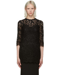 schwarze Spitze Bluse von Dolce & Gabbana